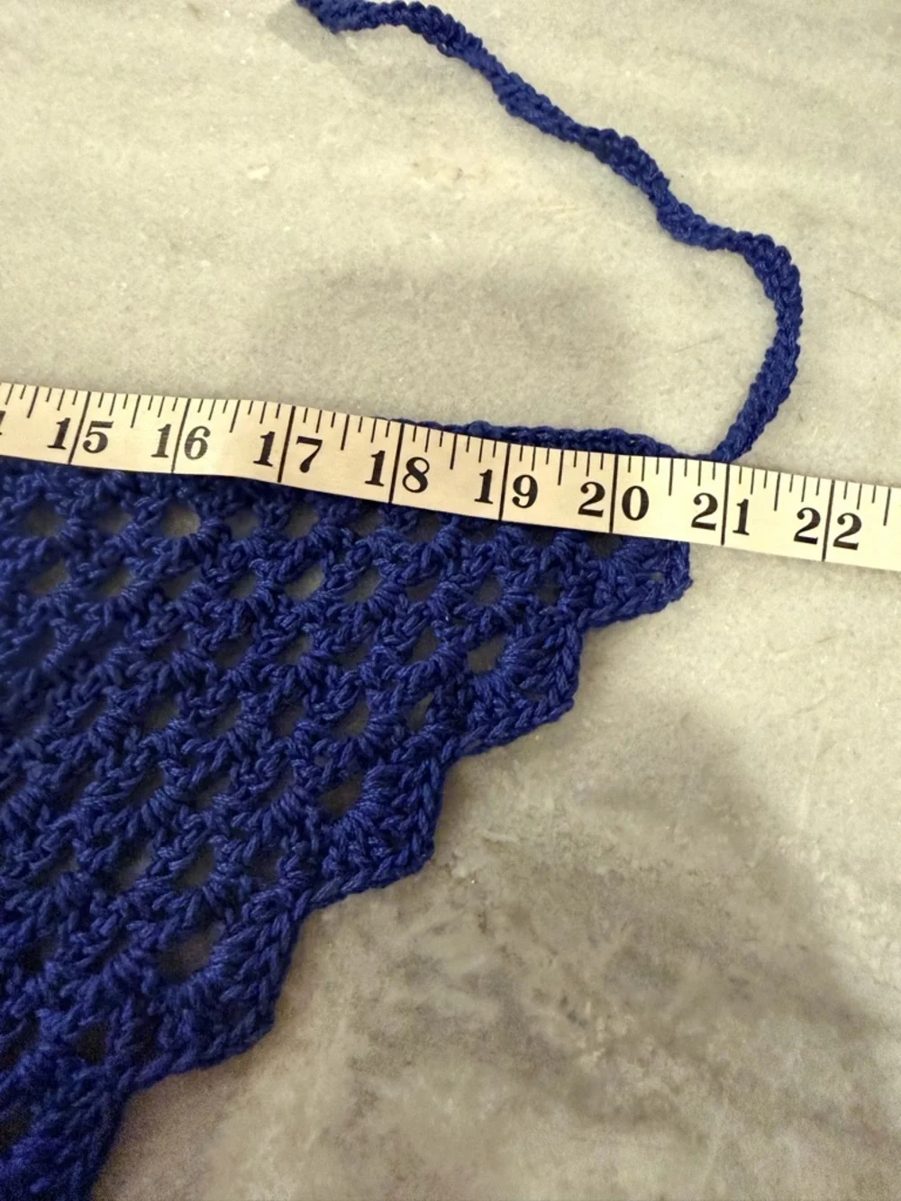 Handmade Crochet Kerchief Head Scarf Cotton Boho Triangle Wrap Fest Cottagecore